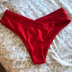 Red bathing suit bottoms